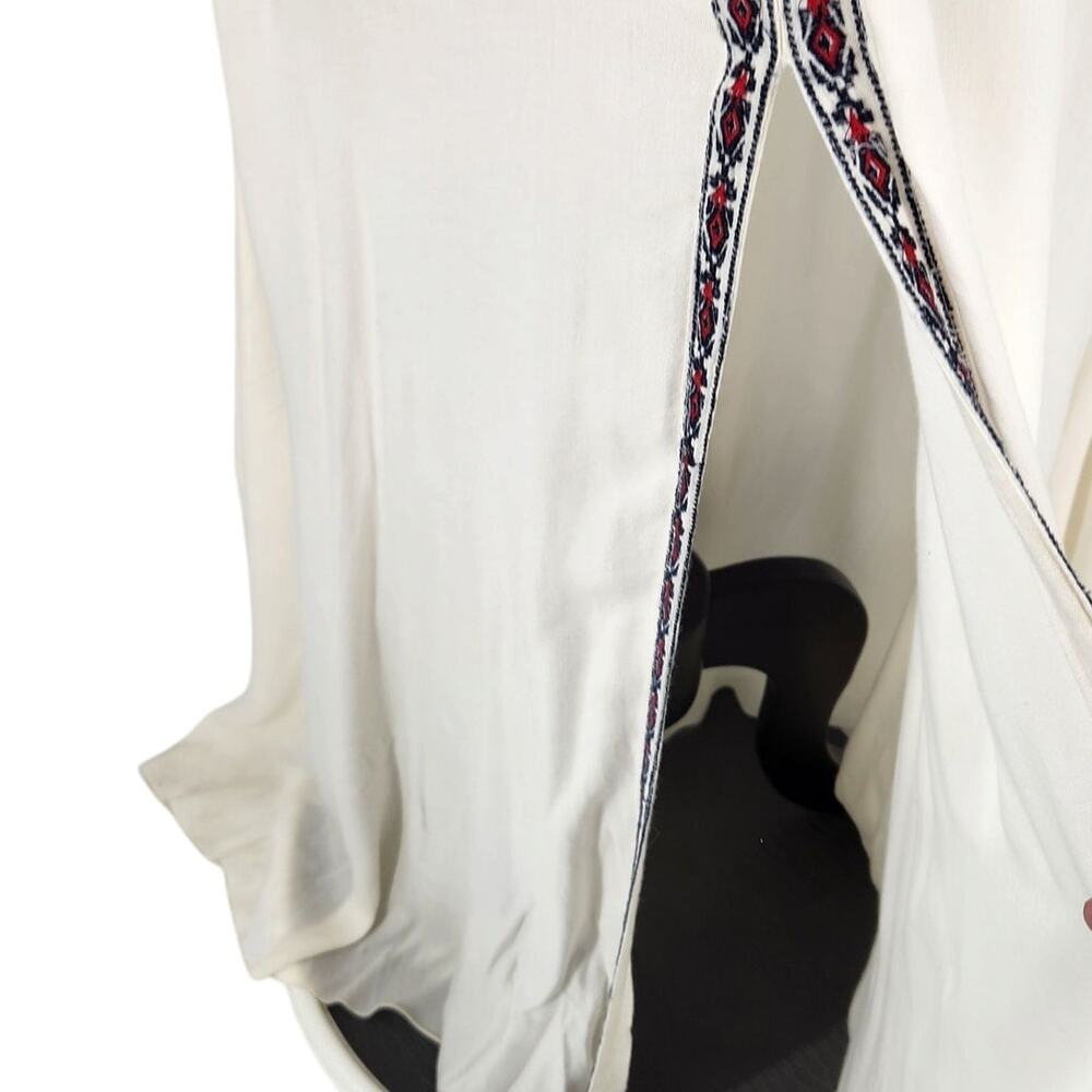 RAGA Off the Shoulder Ruffle Embroidered Maxi Dress Ivory Medium - Picture 8 of 11